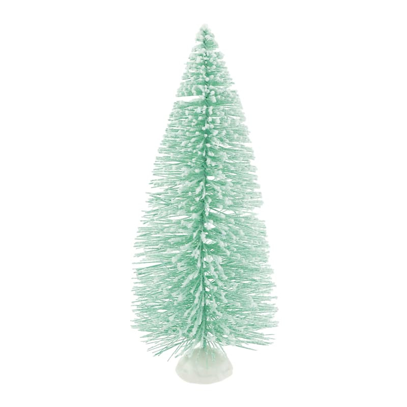 Mrs. Claus' Bakery Mint Green Glittered Bottle Brush Table Top Tree, 11" | At Home
