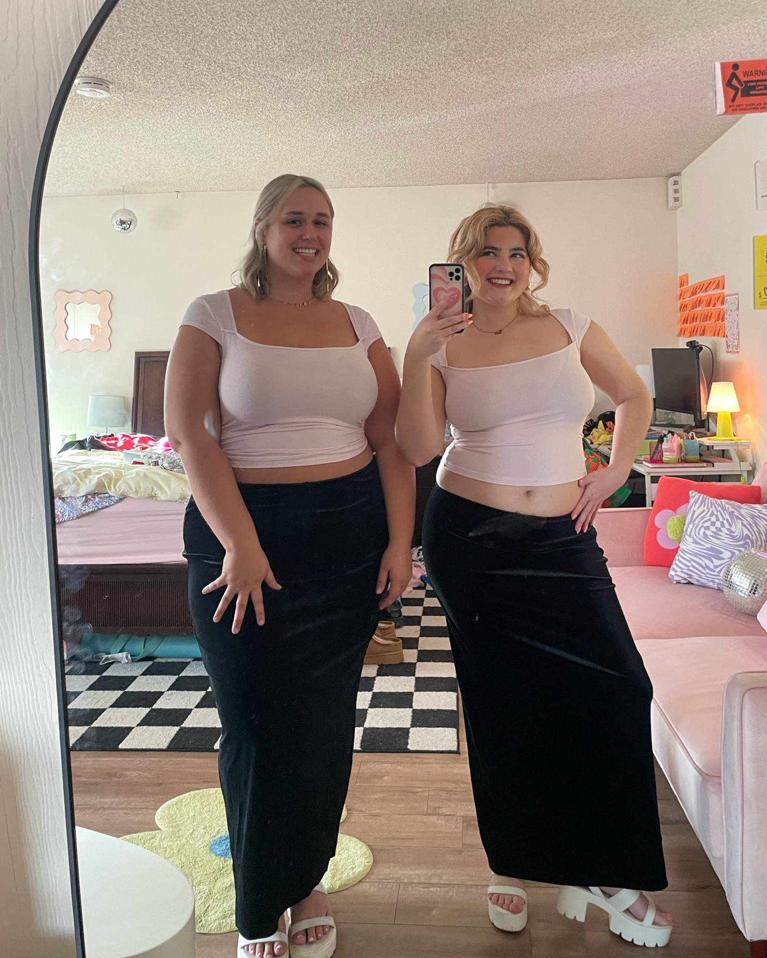 Valentine’s Day outfit inspo💕
left wearing skirt size xxl 
right wearing skirt size m
(top from target, cannot find on website) 

#LTKMidsize #LTKStyleTip #LTKFindsUnder50