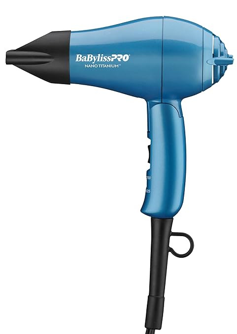 BaBylissPRO Nano Titanium Travel Hair Dryer, 1000 Watt Professional Blow Dryer with Concentrator ... | Amazon (US)