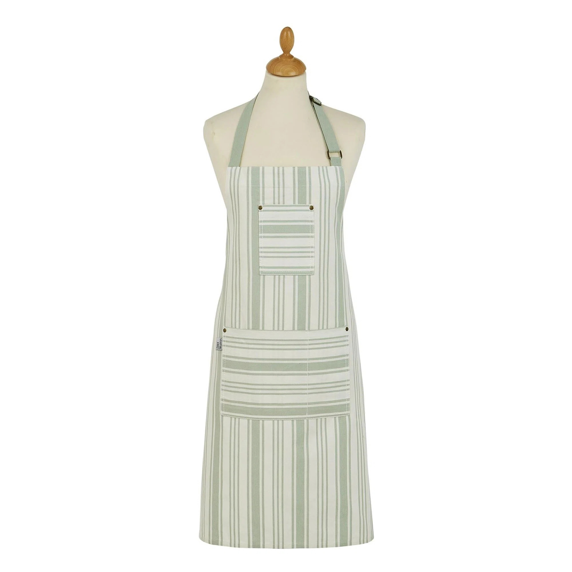 Sage Stripe Striped Cotton Bib Apron | Wayfair UK