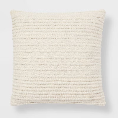 Oversized Textured Solid Square Throw Pillow Ivory - Threshold™ | Target