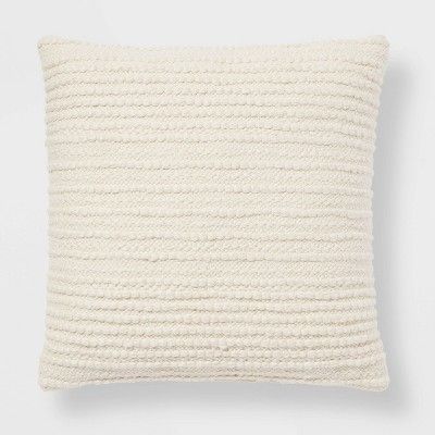 Oversized Textured Solid Square Throw Pillow Ivory - Threshold&#8482; | Target