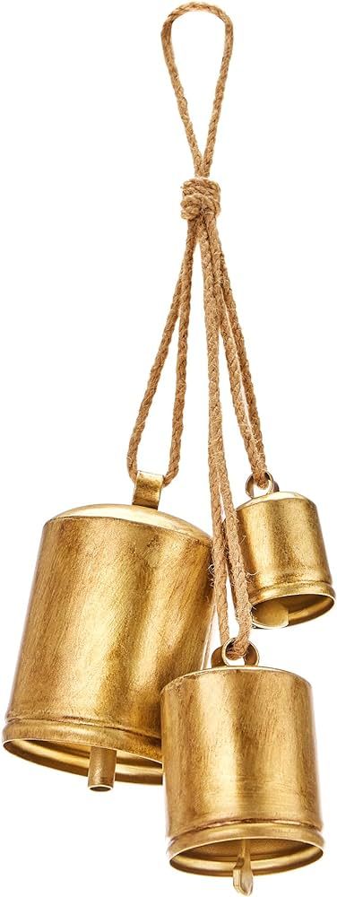 KPCB Christmas Bells Rustic Christmas Decor Vintage Style Brass Shabby Chic Decorations Set of 3 ... | Amazon (US)