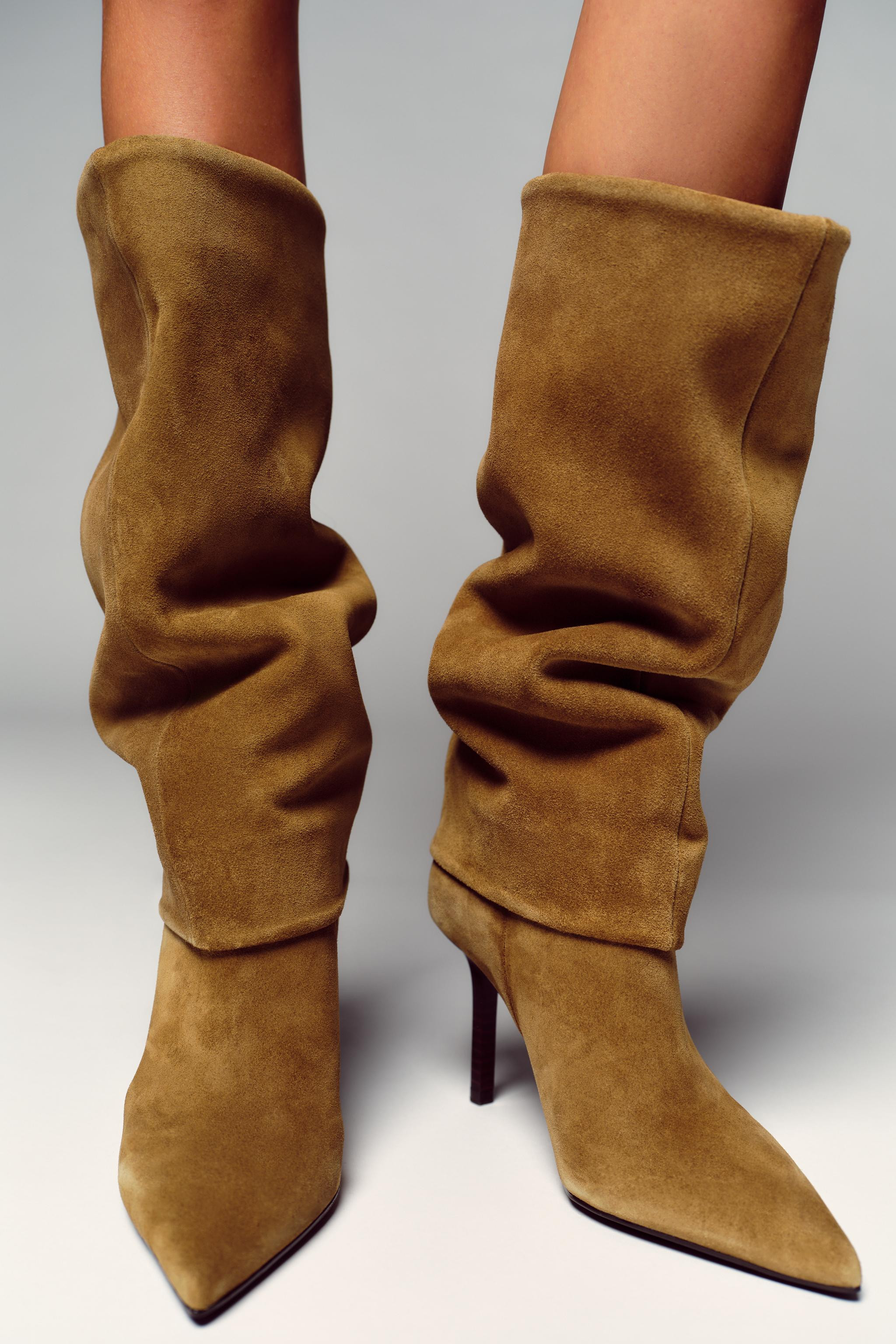 SPLIT LEATHER HEELED BOOTS$ 179.00Sandy Brown | 2009/610/107Add to cartAddSplit leather heeled bo... | Zara US