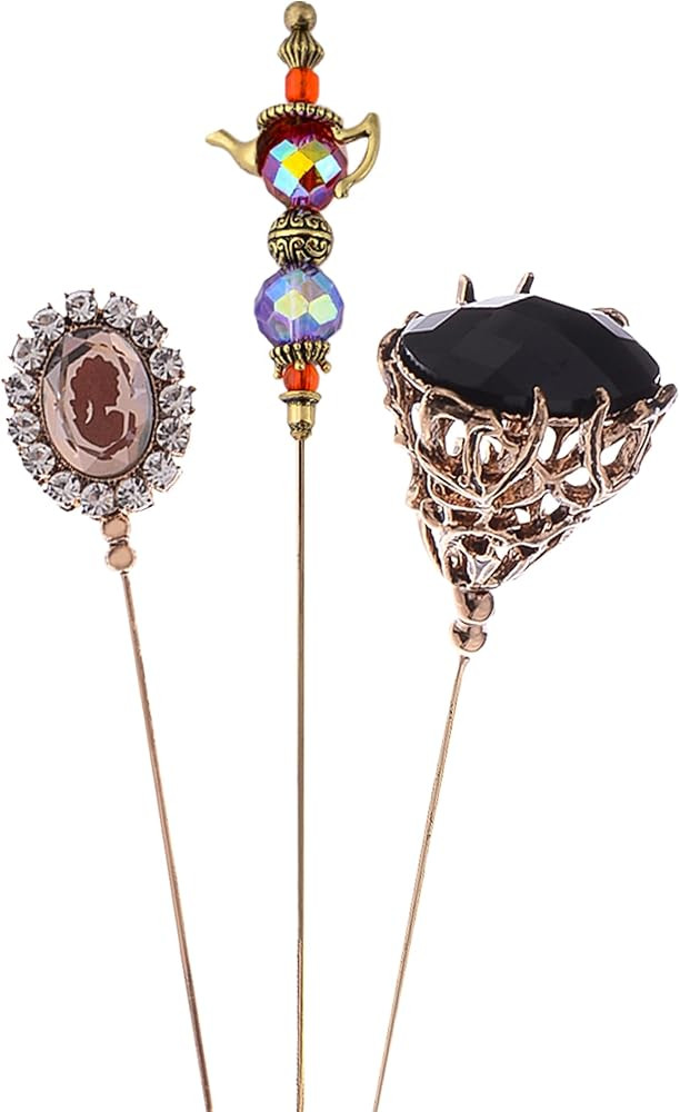 Alilang Classic 10Pcs/ 7Pcs/ 5Pcs/ 3Pcs Hat Pin Vintage Safety Pins Brooches Suit Tie Hat Scarf S... | Amazon (US)