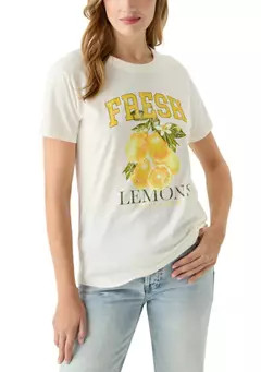 Oak & Trellis Women's Fresh Lemons Oversized Graphic T-Shirt | Belk