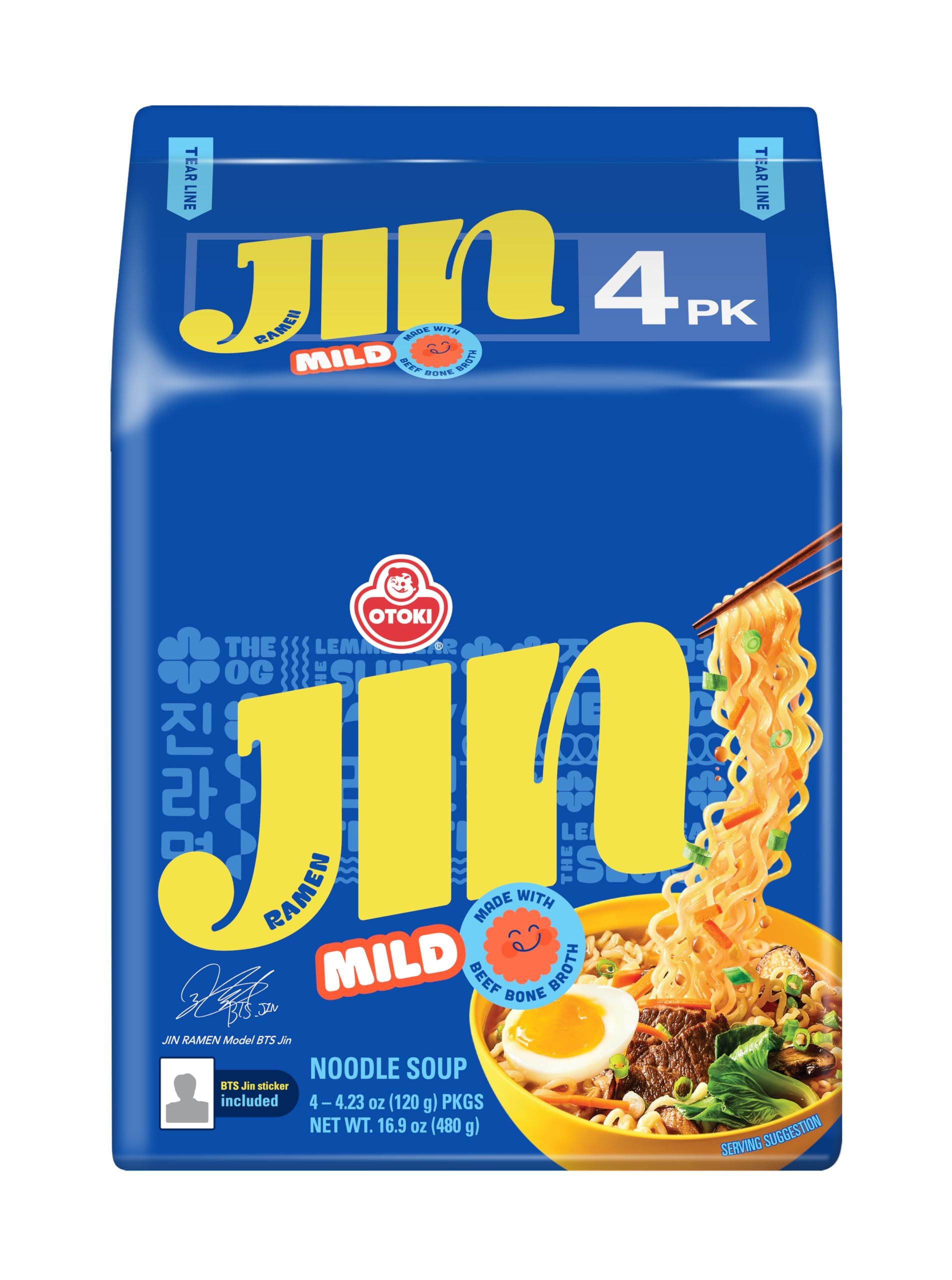 OTOKI Jin Ramen Mild Flavor, Authentic Korean Instant Noodles, Genuine Korean Ramen Soup Mix, Sav... | Amazon (US)