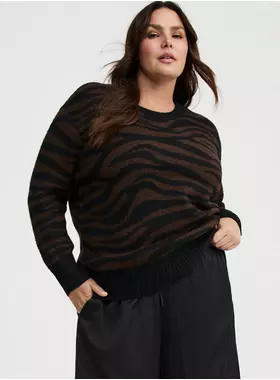 Vegan Cashmere Crew Pullover Sweater | Torrid (US & Canada)