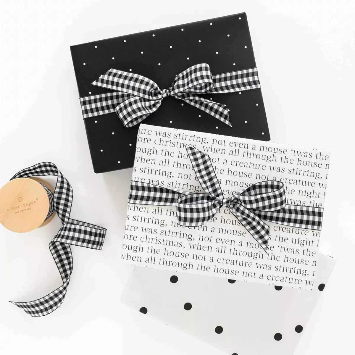 25 sq ft 'Twas the Night Before Christmas' Gift Wrap White/Black - Sugar Paper™ + Target | Target