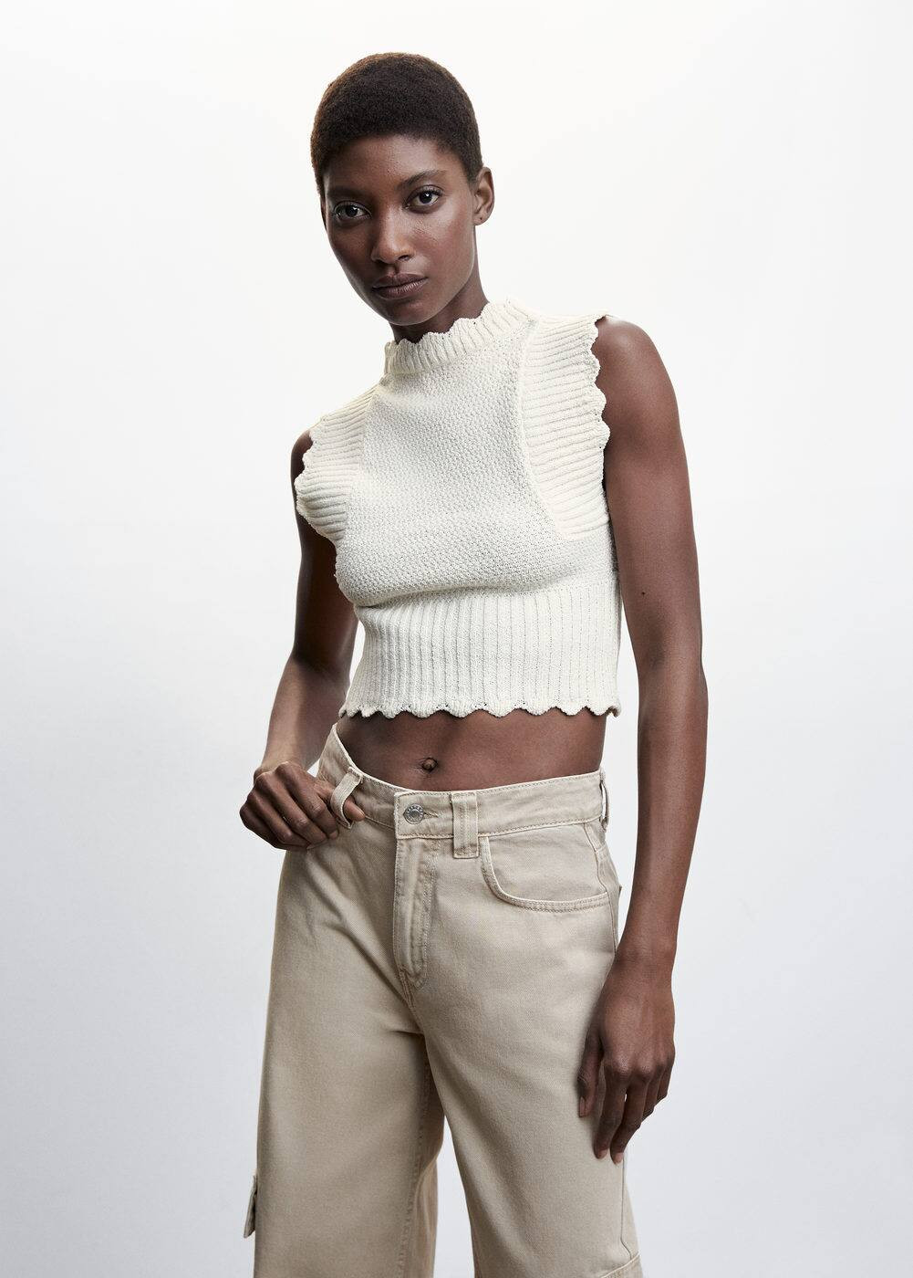 Open back knitted top | MANGO (US)