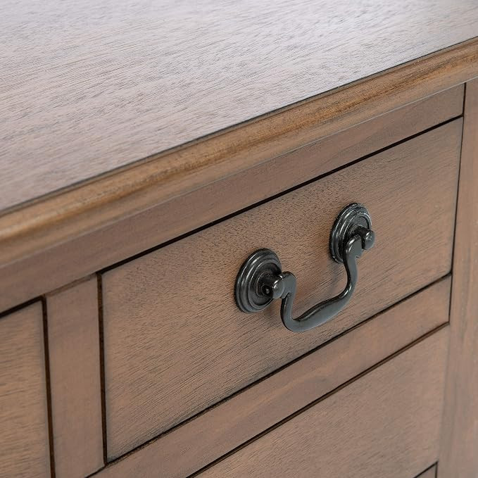 SAFAVIEH Furniture - Athena 3-Drawer Console Table - Brown - Solid Wood - Farmhouse Classic Desig... | Amazon (US)