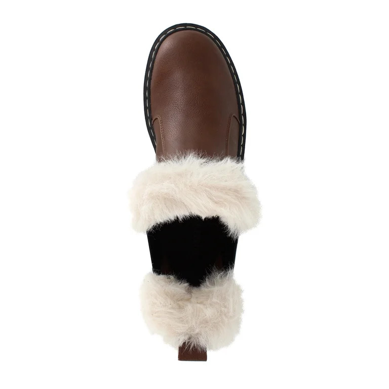 PORTLAND by Portland Boot Company Women's Fur Trim Chelsea Boot | Walmart (US)