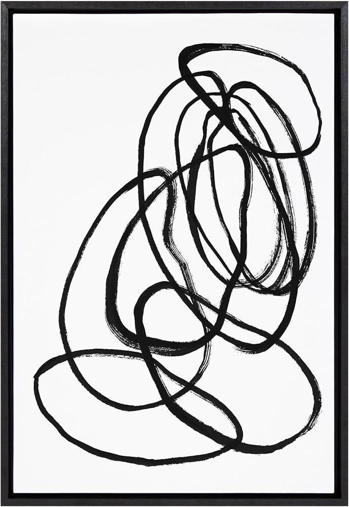 Kate and Laurel Sylvie Ring of Light 2 Framed Canvas Wall Art by Nikki Chu; 23x33 Black; Decorati... | Amazon (US)
