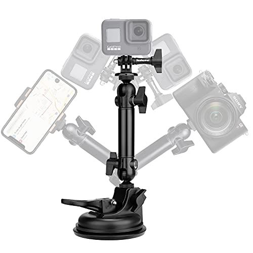 Super Ø90mm Adjustable Dual-Ball Head Action Camera Camcorder Phone Dashcam Suction Cup Race Car Mou | Amazon (US)