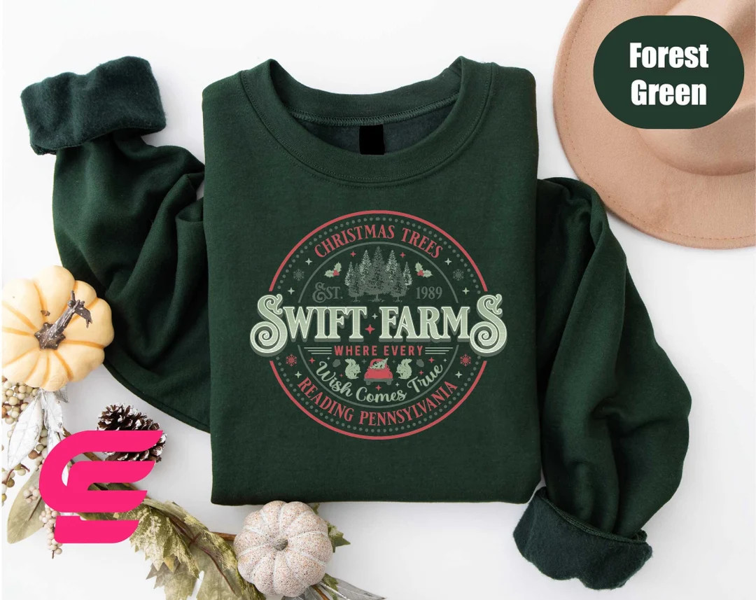 Swift Farm Christmas Trees Sweatshirt, Christmas Tree Sweatshirt, Christmas Tree Sweater, Christm... | Etsy (US)