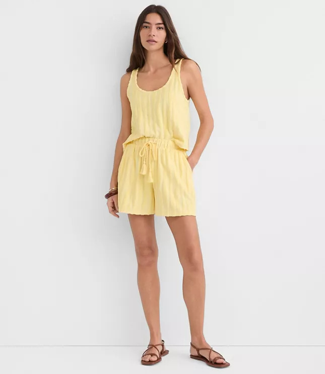 LOFT Beach Striped Terry Shorts | LOFT