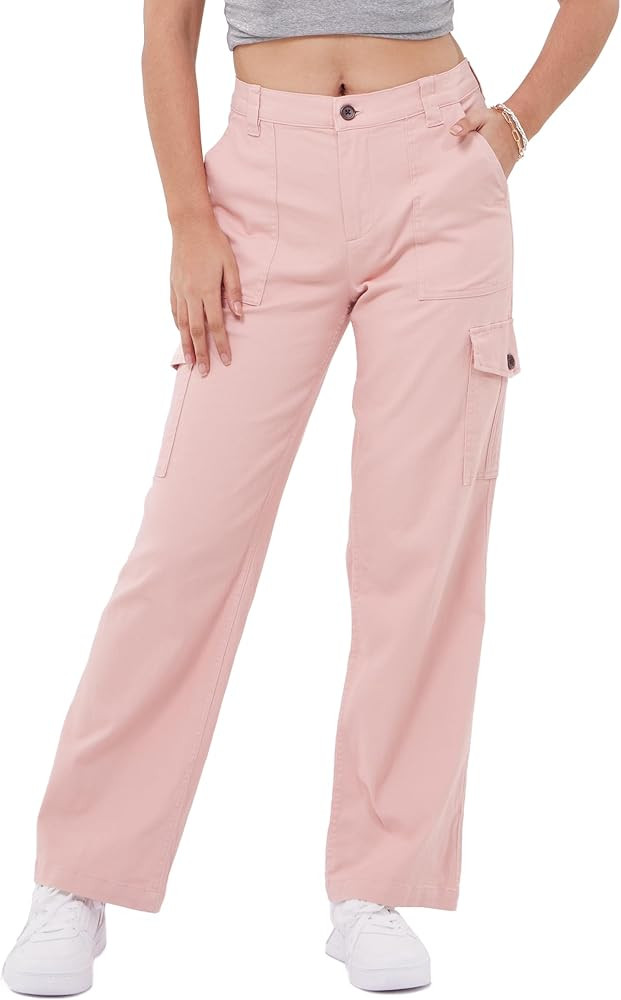 WULFUL Cargo Pants for Women High Waisted Casual Pants Baggy Stretchy Wide Leg Y2K Streetwear wit... | Amazon (US)