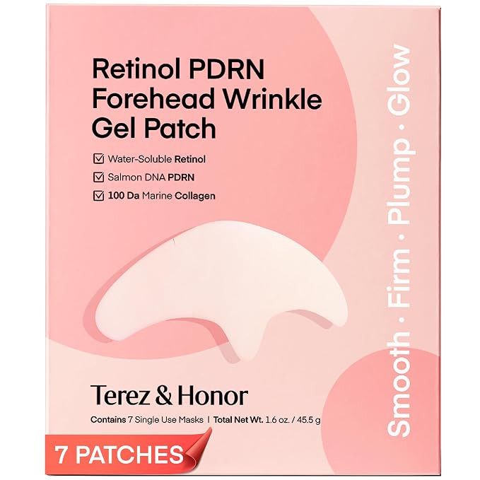 TEREZ & HONOR Retinol PDRN Forehead Wrinkle Patches - Korean Hydrogel Mask for Forehead & Between... | Amazon (US)