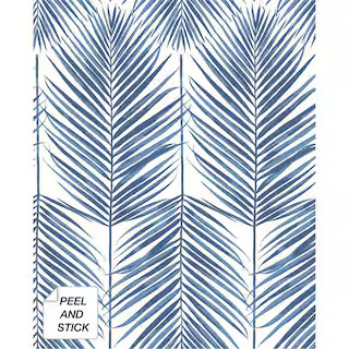 Paradise Palm Coastal Blue Botanical Vinyl Peel & Stick Wallpaper Roll (Covers 30.75 Sq. Ft.) | The Home Depot