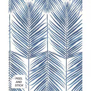 NextWall Paradise Palm Coastal Blue Botanical Vinyl Peel & Stick Wallpaper Roll (Covers 30.75 Sq.... | The Home Depot