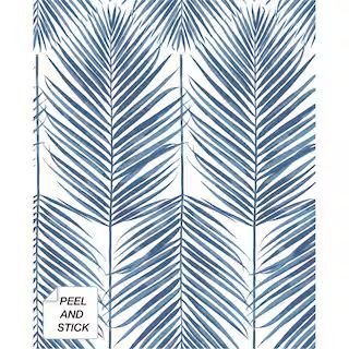 NextWall Paradise Palm Coastal Blue Botanical Vinyl Peel & Stick Wallpaper Roll (Covers 30.75 Sq.... | The Home Depot