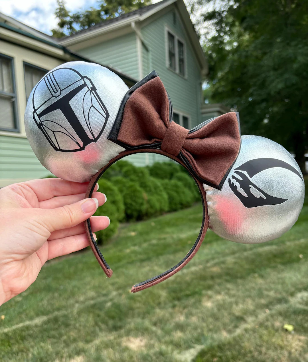 Mando Ears, Minnie Ears, Mickey Ears, Mouse Ears, Disney World, Disneyland, Star Wars, Mandaloria... | Etsy (Global)
