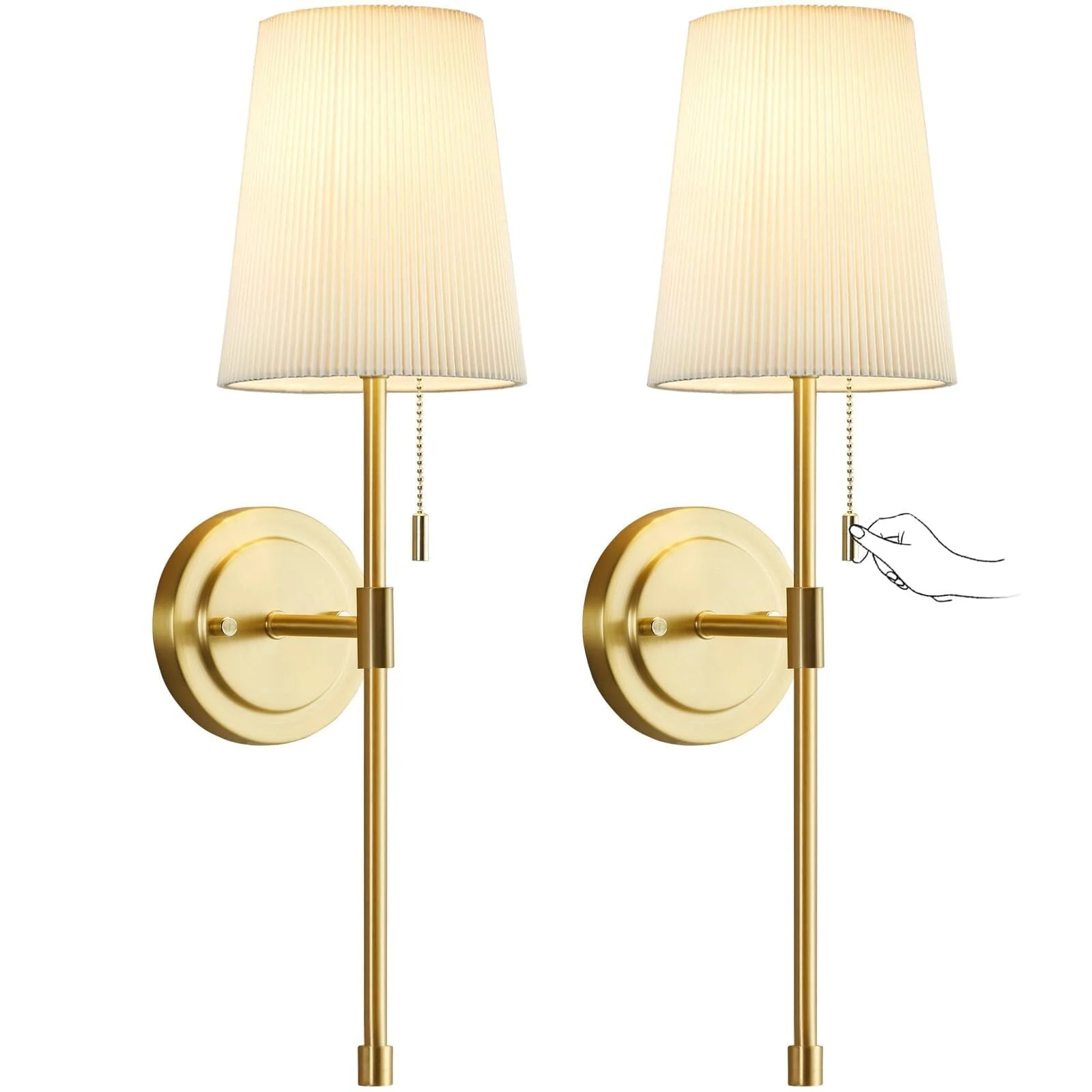 NATYSWAN Juego de 2 Apliques de Pared Lámparas de Pared Industriales Retro con Cadena de Tracci... | Walmart (US)