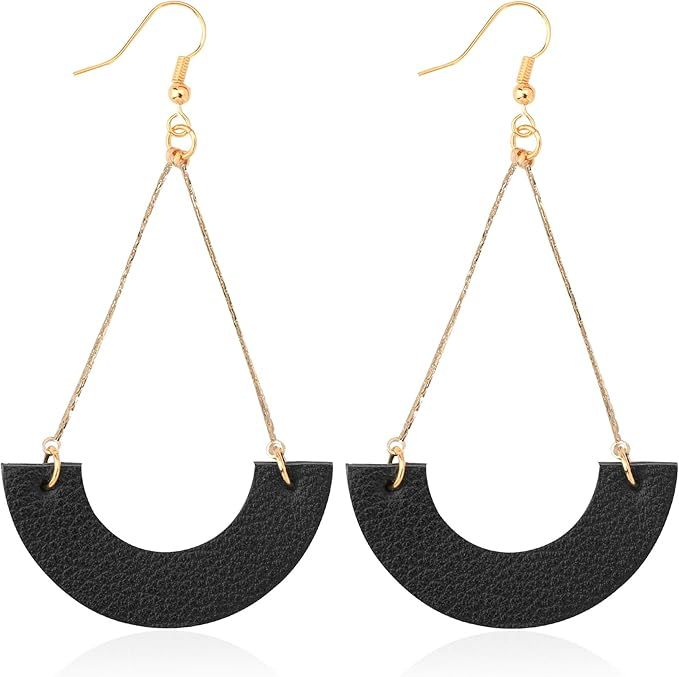KINIVA Leather Earrings Dangle for Women, Lightweight Dangle Earrings Drop for Teen Girls, Gifts ... | Amazon (US)