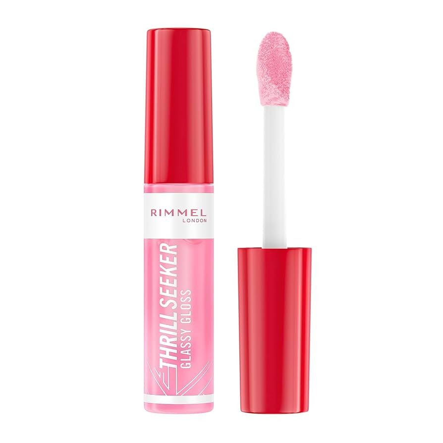 Rimmel Thrillseeker Glassy Gloss 150 Pink Candy, Hydrating Shine, Hyaluronic Acid, Anti-Oxidant C... | Amazon (UK)