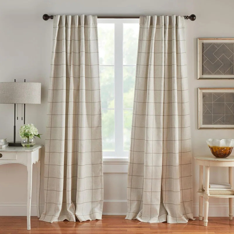 Plaid Blackout Window Curtain, Living Room and Bedroom Drape with Rod Pocket Tabs,52" x 84",1 Pan... | Wayfair North America