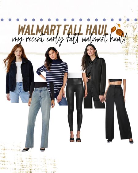 Walmart fall haul! I sized up one to a small in all the tops/ jackets.
Satin pants  I got my normal XS & def could have done a S. They are littttle tight. 
Denim is true to size!

#LTKsalealert #LTKSeasonal #LTKunder50