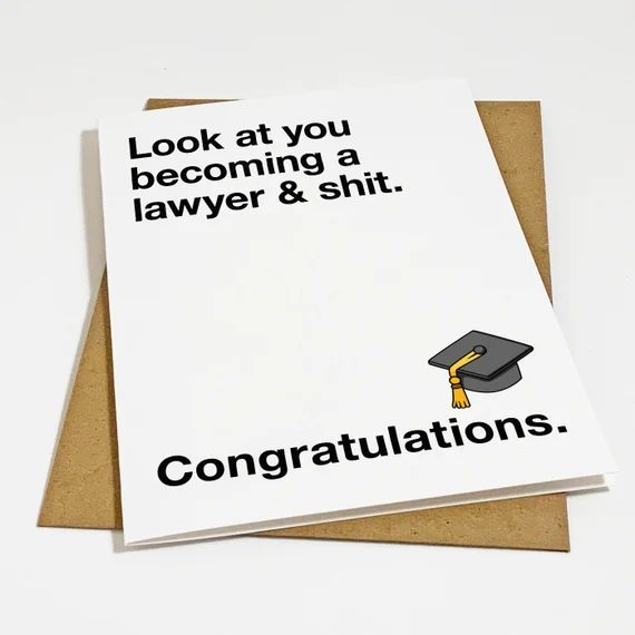 Lawyer Graduation Card, Graduation Card For Law School Graduate, Look At You Becoming A Lawyer & ... | Etsy (US)