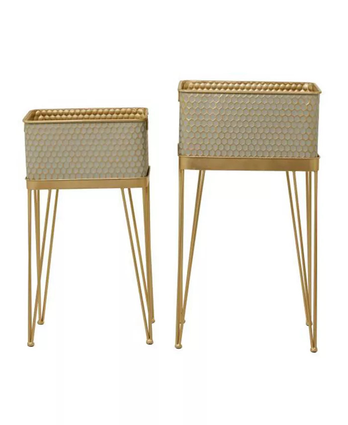 CosmoLiving Metal Modern Planters, Set of 2 & Reviews - Artificial Plants - Home Decor - Macy's | Macys (US)