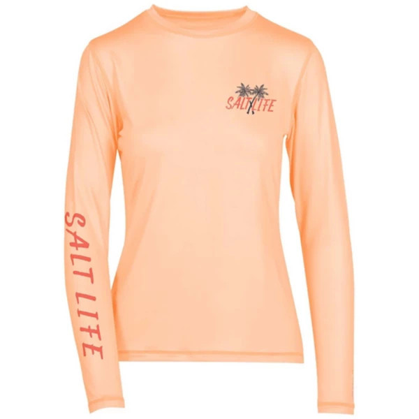 Women's Salt Life Blue Tides Long Sleeve Shirt Small Peach | Scheels