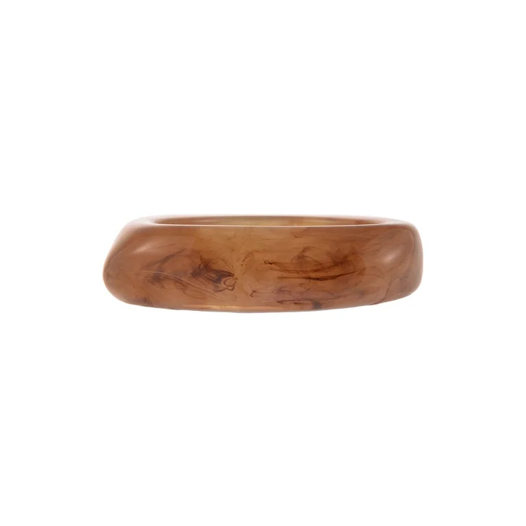 Time and Tru Milky Brown Swirl Actylic Bangle Bracelet - Walmart.com | Walmart (US)
