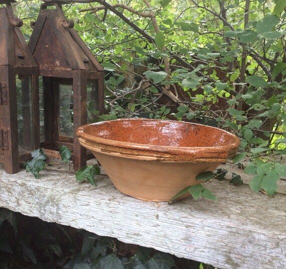 French Terracotta Bowl, Glazed Rustic Bowl, Vintage French Stoneware Bowl, French Tian Bowl | Etsy (CAD)