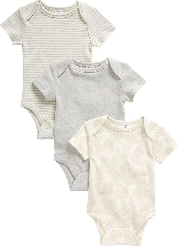 Assorted 3-Pack Cotton Bodysuits | Nordstrom