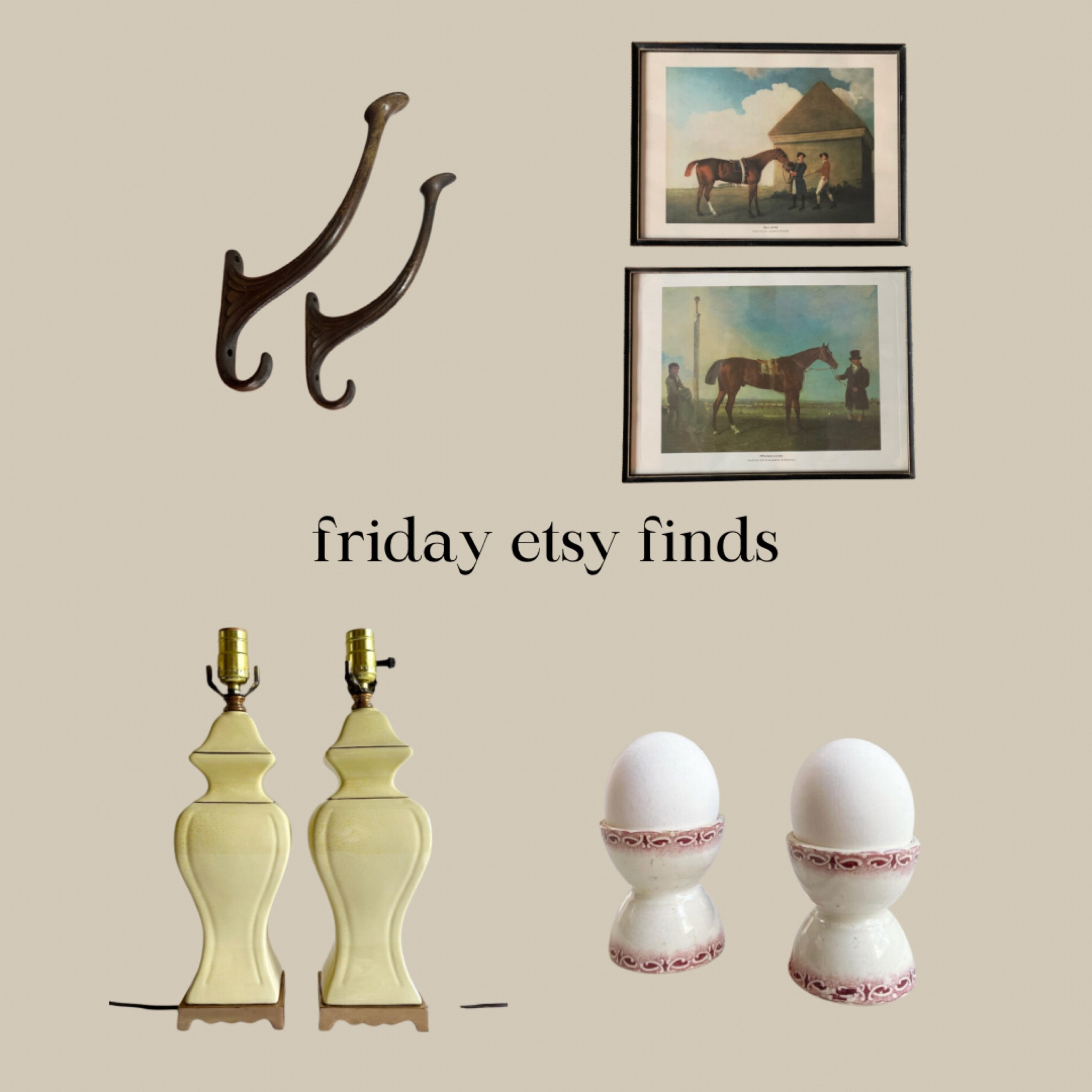 Today’s Friday Etsy finds are all in pairs 👯‍♀️ 🤎

Vintage, thrifted, secondhand, home decor, lamps, wall hooks, vintage art, wall decor

#LTKfindsunder100 #LTKsalealert #LTKhome