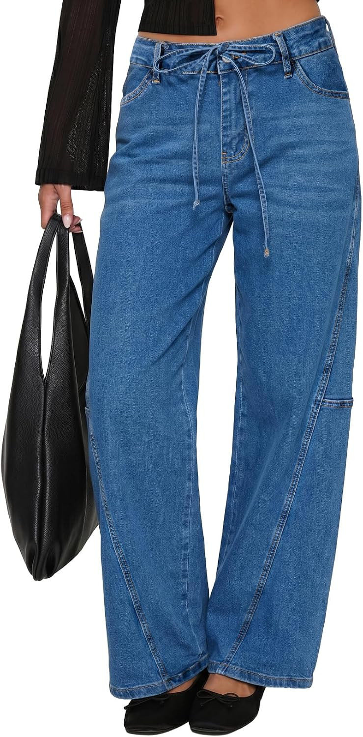 Sidefeel Wide Leg Low Rise Jeans for Women Trendy | Amazon (US)