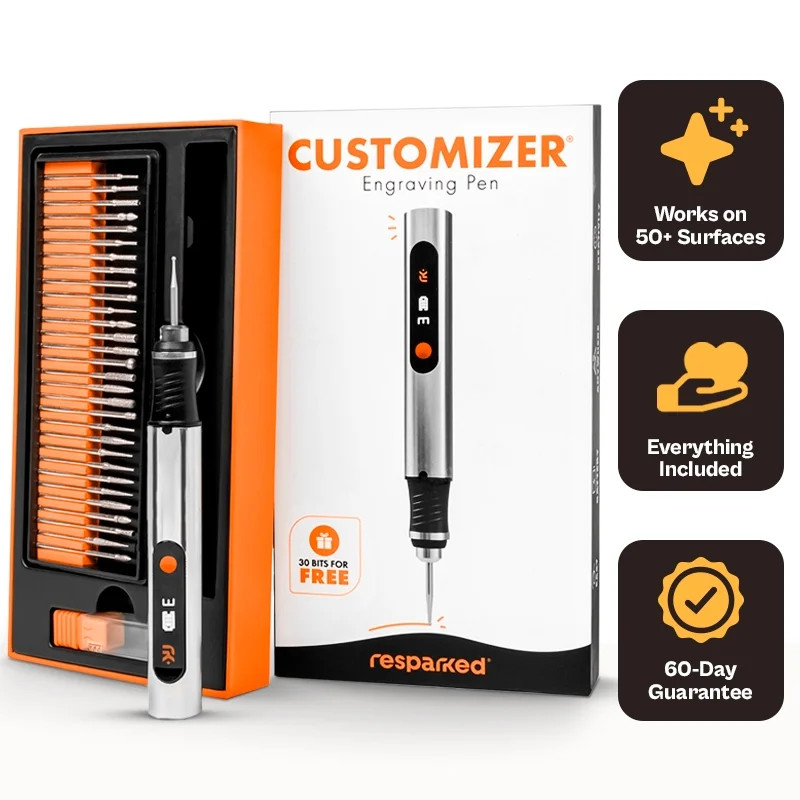 Customizer Engraving Pen - Works on 50+ Surfaces - Cordless Tool for Artists & DIYers - 30 Free B... | Walmart (US)