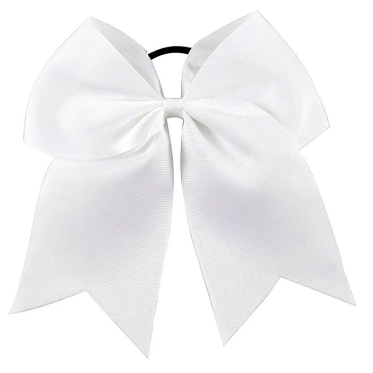 Cheer Hair Bows Large with Ponytail Holder White 1 | Walmart (US)