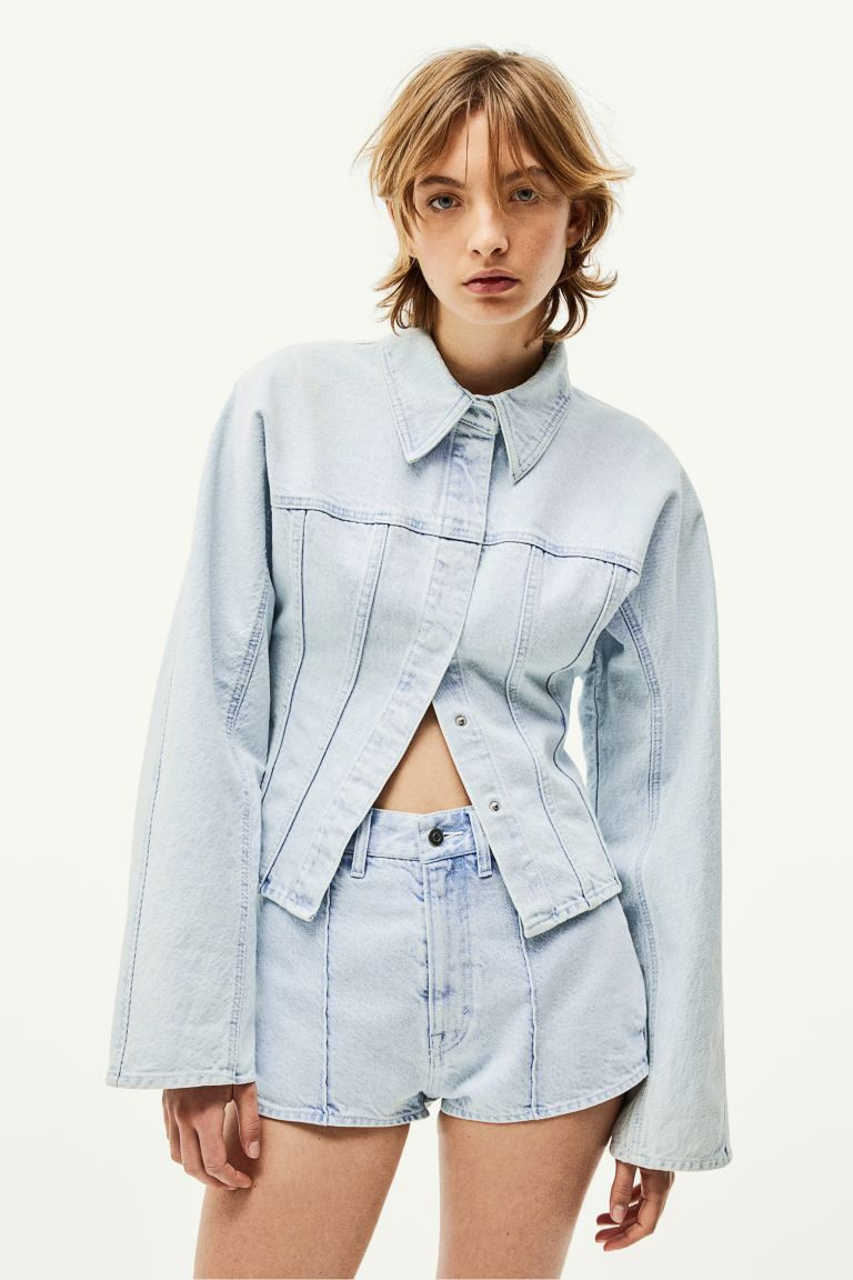 Crease-front Denim Mini Shorts | H&M (US + CA)