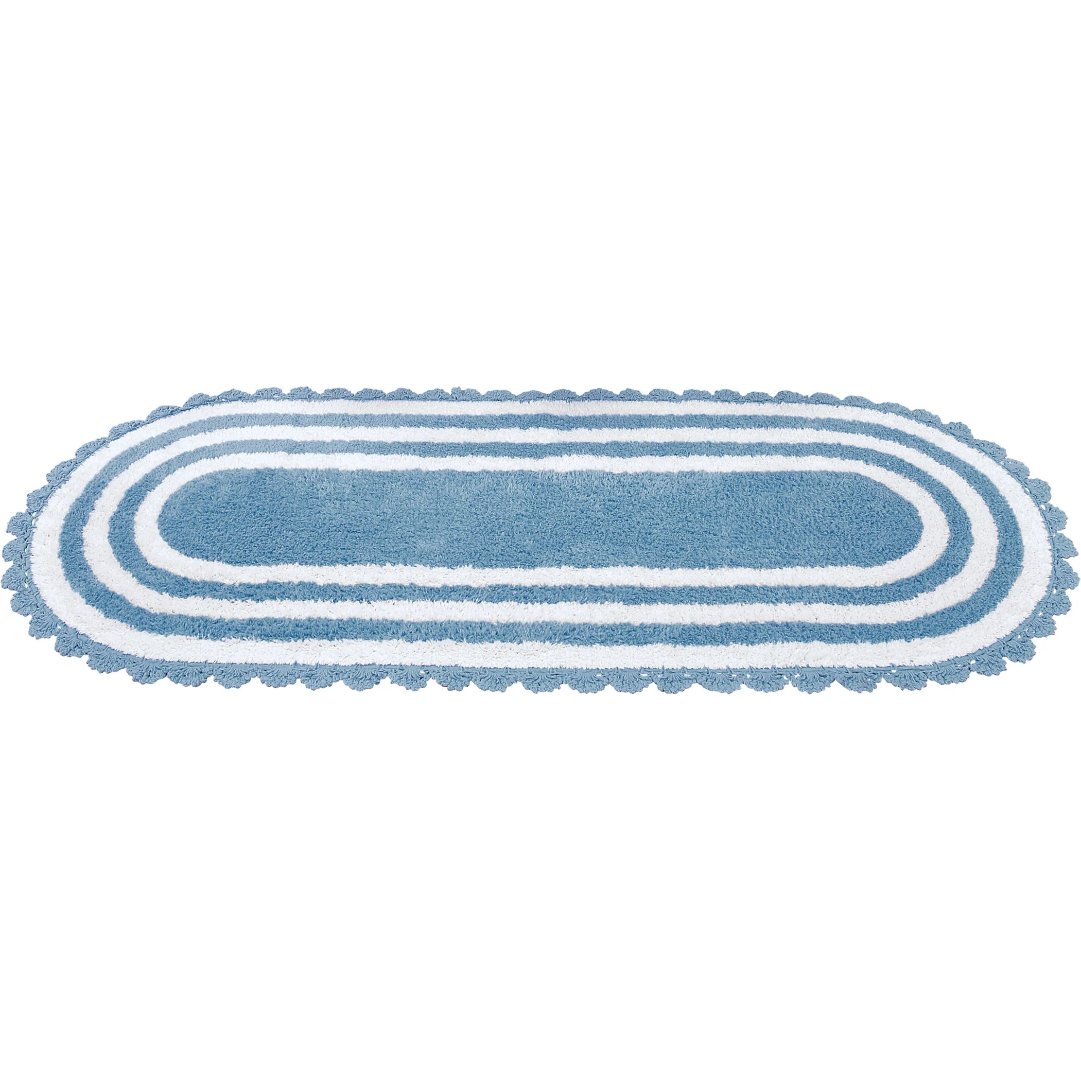 Soft & Absorbent Scalloped Crochet Edge Bath Runner Rug - Walmart.com | Walmart (US)