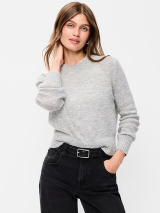 Shrunken Cozy Crew-Neck Sweater | Old Navy (US)