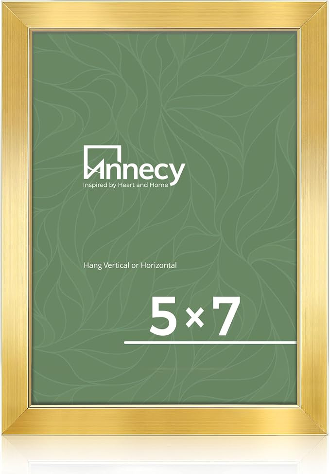 Annecy 5x7 Picture Frame Gold（1 Pack）, 5x7 Picture Frame for Wall or Desktop Decoration, Clas... | Amazon (US)