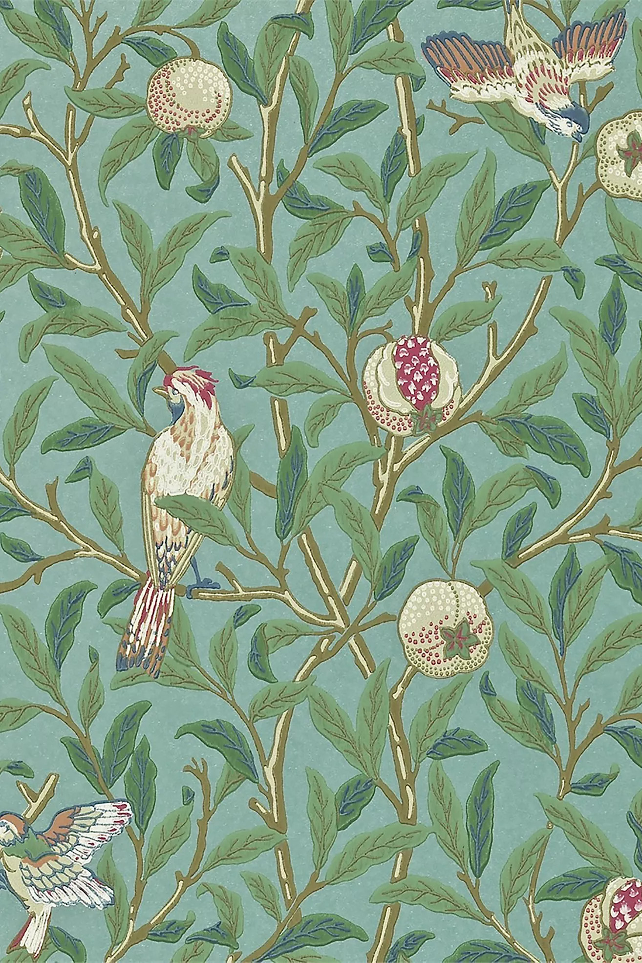 Morris & Co. Bird & Pomegranate Floral Wallpaper | Anthropologie (US)