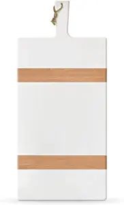 Chloe and Cotton | 22.5 Inch Acacia Wood Rectangle Board with Handle | Decorative Cutting Board |... | Amazon (US)