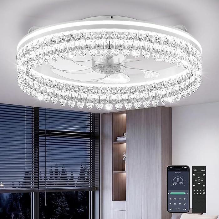 AIKVSXER 20" Ceiling Fan with Lights, Flush Mount Ceiling Fans, Modern Ceiling Fans with Light an... | Amazon (US)
