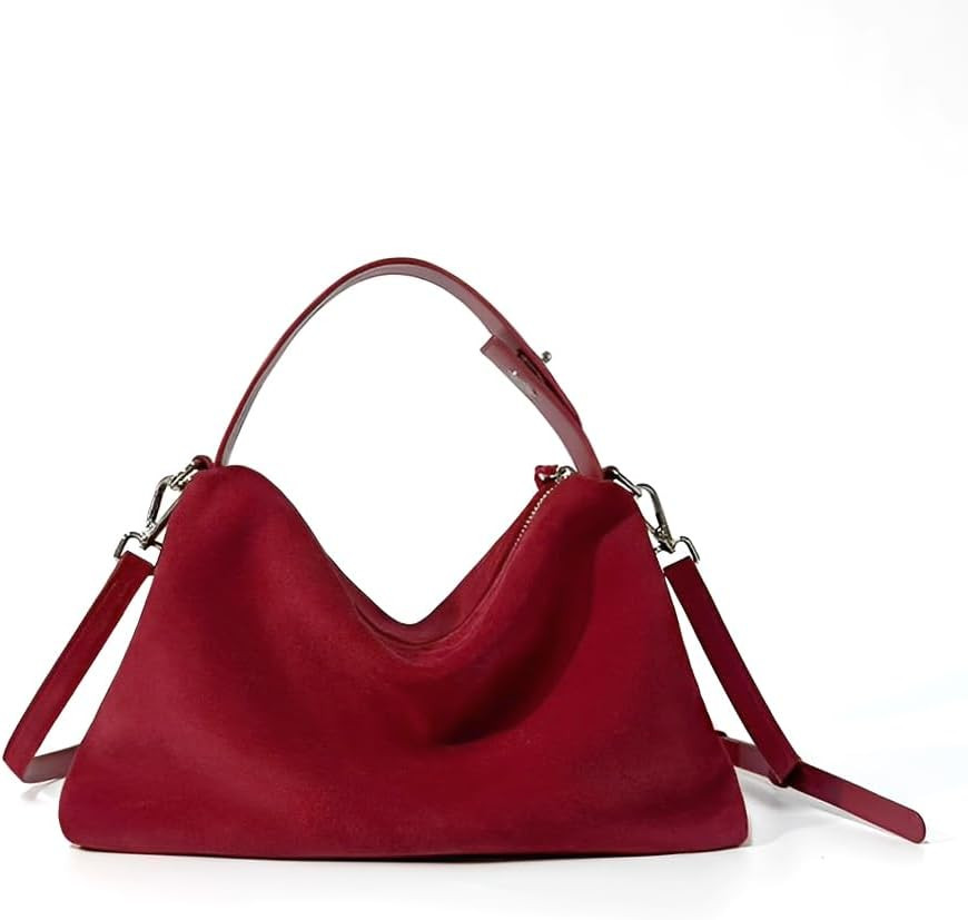 VAKAER Suede Tote Bag for Women, Suede Leather Crossbody Bag with Adjustable Strap Nubuck Shoulder Satchel Hobo Purse | Amazon (US)