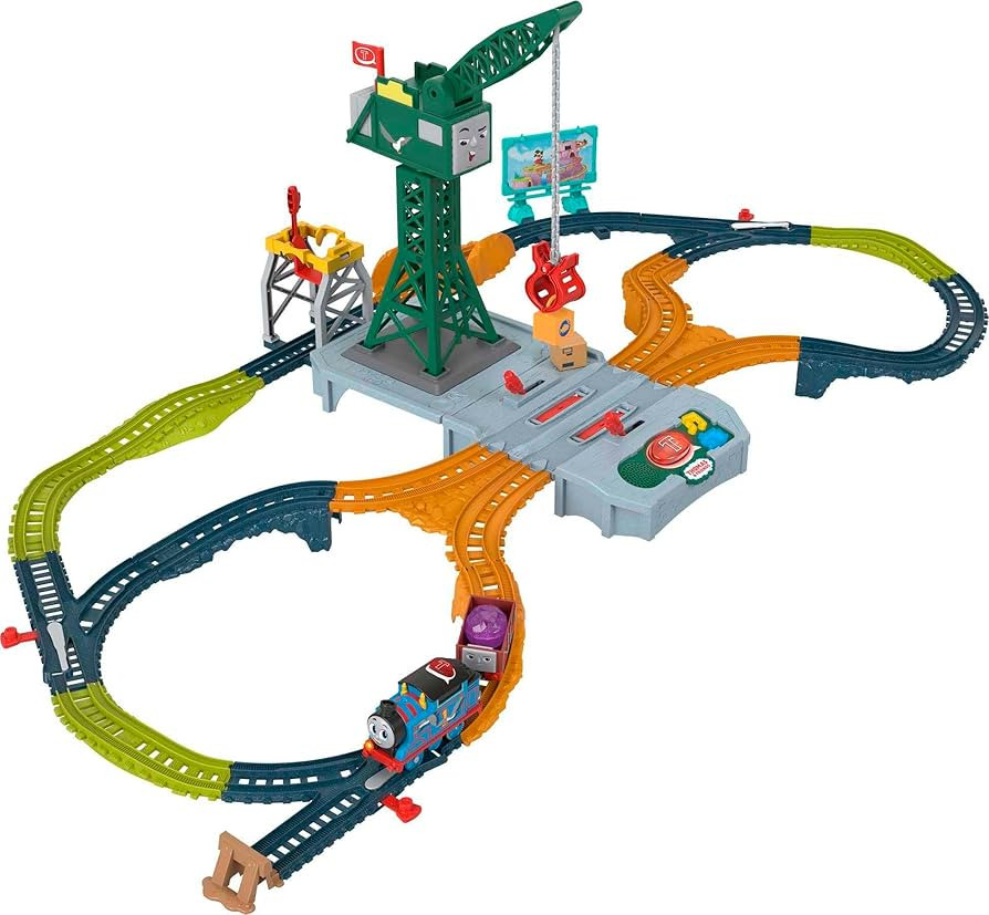 ​Thomas & Friends Motorized Toy Train Set, Talking Cranky Delivery with Track, Sounds & Phrases... | Amazon (US)